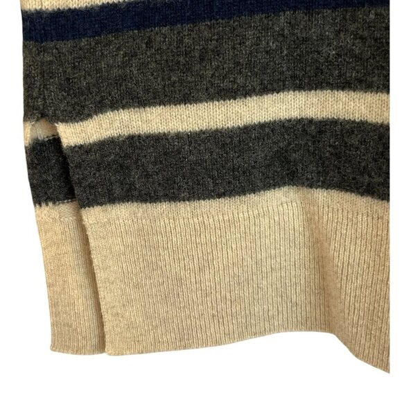 Halogen Womens 100% Cashmere Multicolor Striped Crew Neck Sweater M P Preppy - Picture 9 of 11